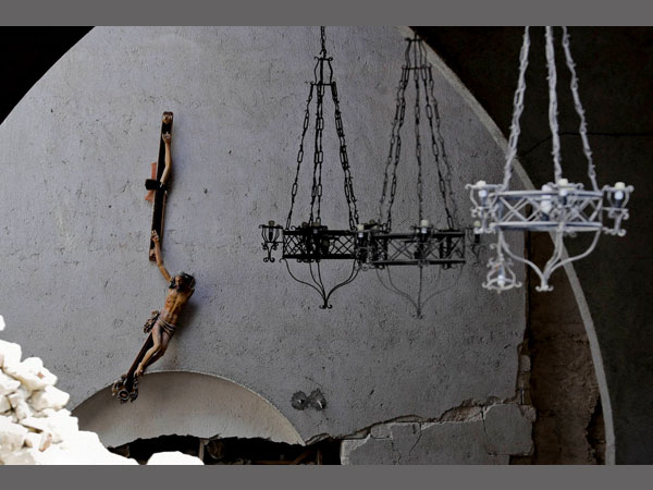 Inside of a damaged church