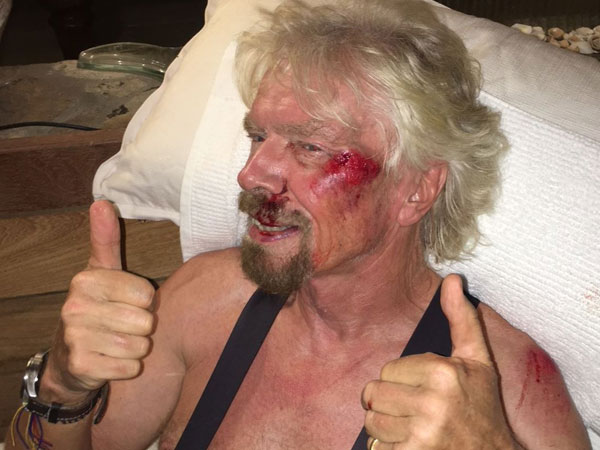 Branson gives the thumbs-up Branson gives the thumbs-up