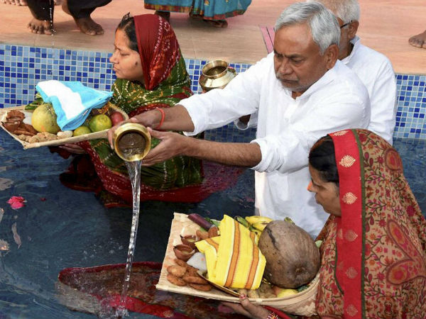Chhath celebrated at residence of Bihar CM