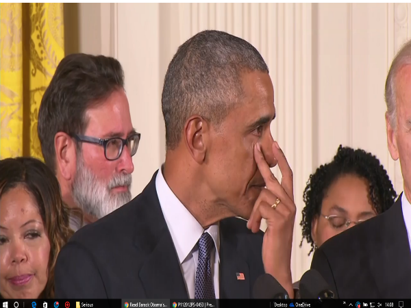 Obama cries while talking about gun violence