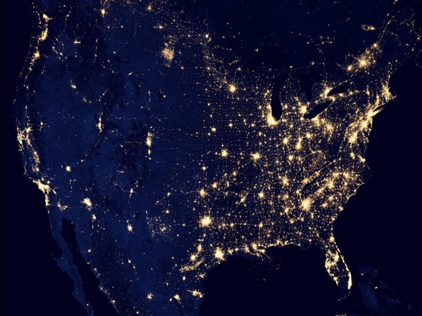 Continental United States at night