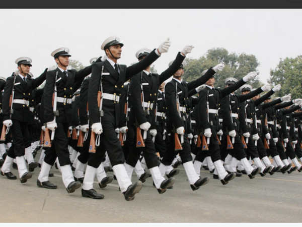 Indian Navy contigent rehearsing for Republic Day