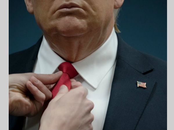 Finishing touches for Trump's wax figurine