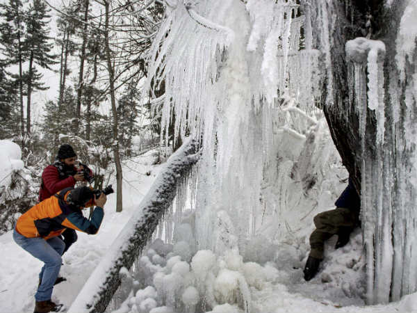 Shutterbugs captuing the beauty of the snow