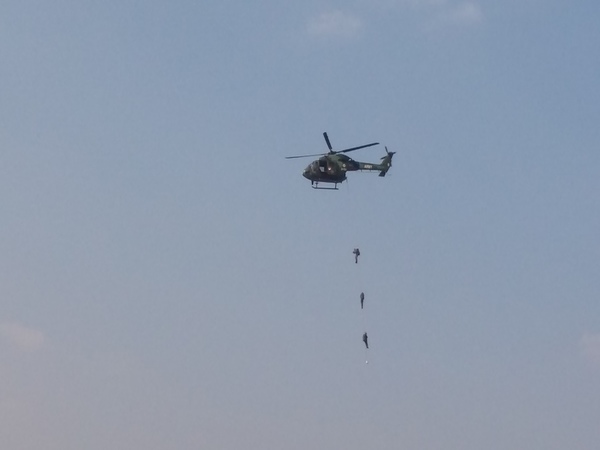 Army paratroopers at the Aero India 2017