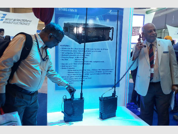 Visitors at the BEL stall at Aero India 2017 at Yelahanka Air Force Station in Bengaluru.