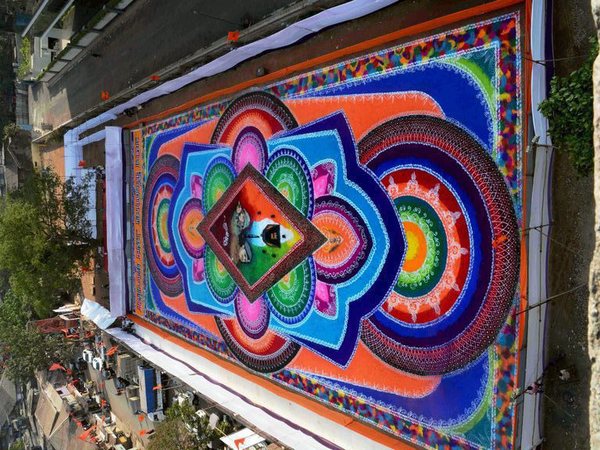 15,000 sq ft Rangoli for Gudi Padwa