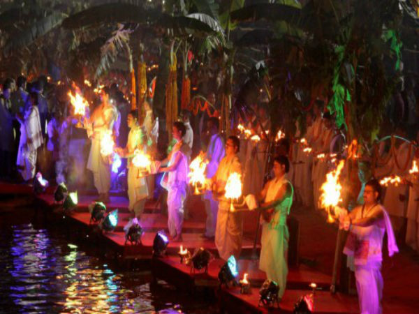 Priests offering Arati