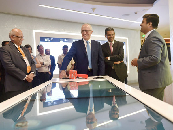 Turnbull with TCS MD & CEO Rajesh Gopinathan during his visit to TCS Campus