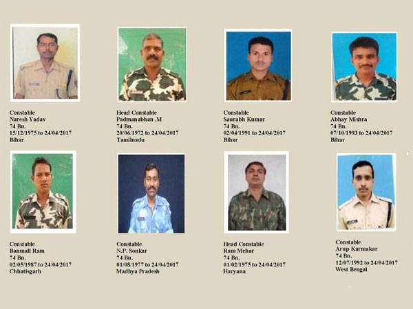 CRPF jawans killed during the Naxal attack in Chhattisgarh on Monday CRPF jawans killed during the Naxal attack in Chhattisgarh on Monday