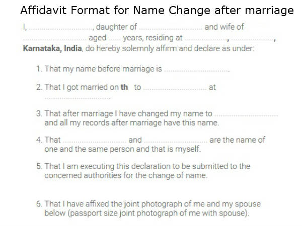 3. For name change after marriage