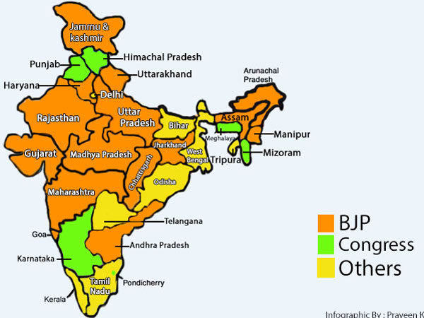 BJP ruled states after Modi came to power