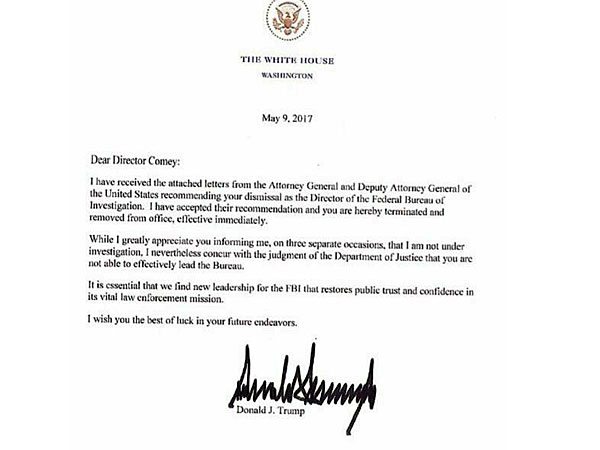 You are fired, Trump tells FBI director James Corney