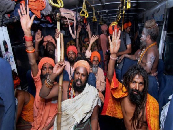 Sadhus on way to Amarnath