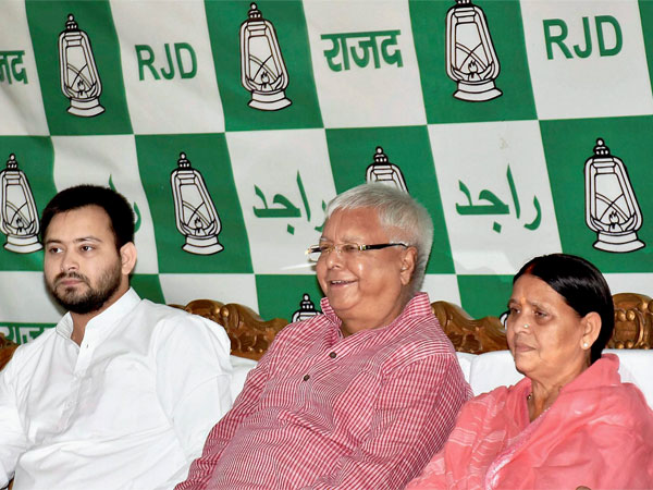 RJD Chief Lalu Prasad Yadav with senior leader and wife Rabri Devi and Bihar Deputy Chief Minister Tejaswi Yadav at Legislative party meeting in Patna. PTI file photo RJD Chief Lalu Prasad Yadav with senior leader and wife Rabri Devi and Bihar Deputy Chief Minister Tejaswi Yadav at Legislative party meeting in Patna. PTI file photo