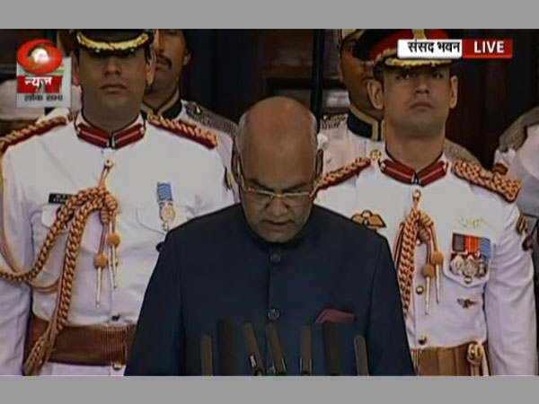 Jai Shri Ram echoes in Central Hall after Ram Nath Kovind sworn in Jai Shri Ram echoes in Central Hall after Ram Nath Kovind sworn in