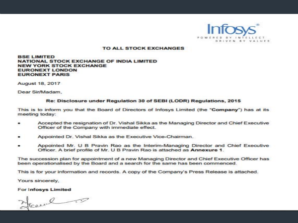 Vishal Sikka resigns as CEO of Infosys