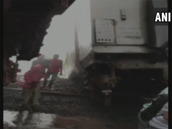 Visuals of the derailed train ( Image courtesy ANI Twitter) 