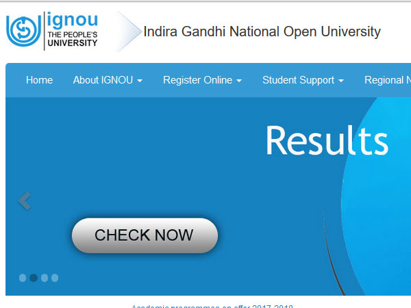 IGNOU results Grade Card for December Term End exam released on ignou.ac.in