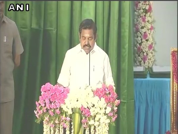 Palaniswami speaking at the event