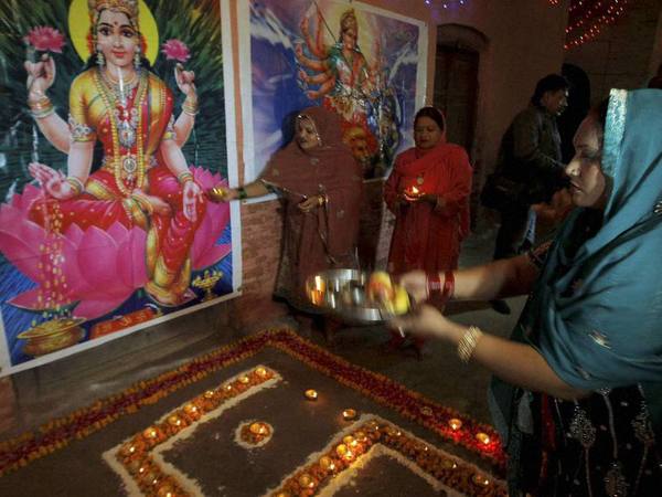 Lakshmi puja underway