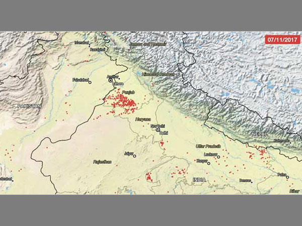 Crop burning on November 7
