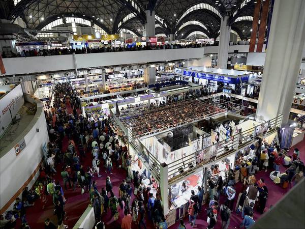 Visitors shop for items 