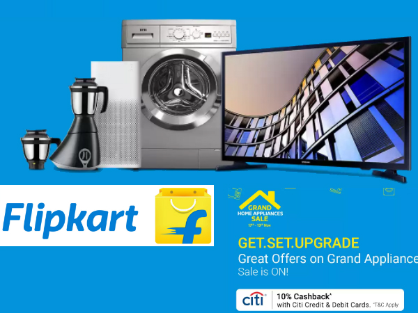 Flipkart Grand Home Appliances Sale - Upto 50% off + 10% Cashback* Flipkart Grand Home Appliances Sale - Upto 50% off + 10% Cashback*