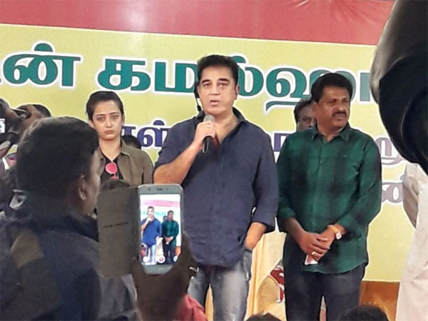 Actor Kamal Hassan visits medical camp. Courtesy: ANI news Actor Kamal Hassan visits medical camp. Courtesy: ANI news