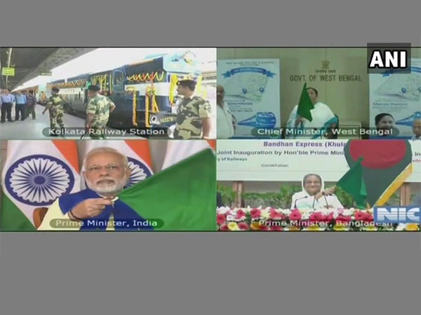 PM Modi, Sheikh Hasina jointly launch a new cross-country train service PM Modi, Sheikh Hasina jointly launch a new cross-country train service
