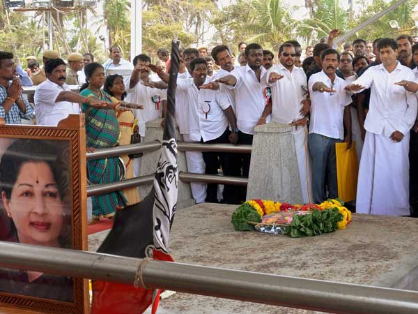 Extended family at memorial