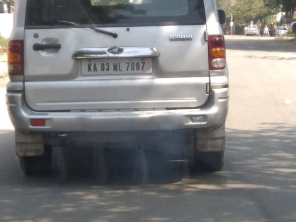 Black smoke emitted by vehicles