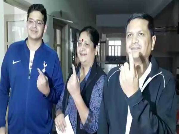 Naresh Patel after casting his vote