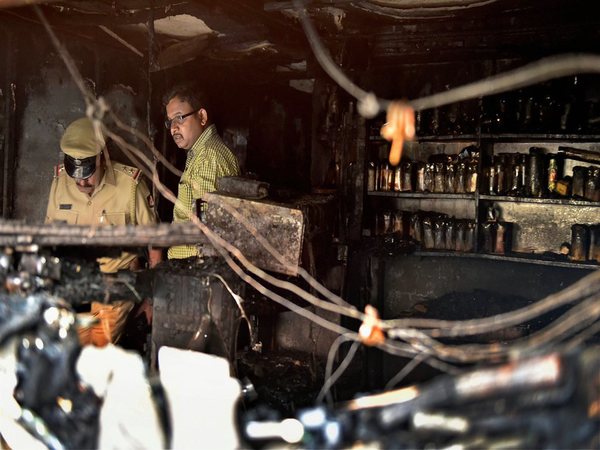 Police officers at the site