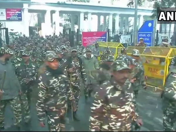 Heavy security deployed ahead of Jignesh Mevani's 'Yuva Hunkar Rally'. Courtesy: ANI news Heavy security deployed ahead of Jignesh Mevani's 'Yuva Hunkar Rally'. Courtesy: ANI news