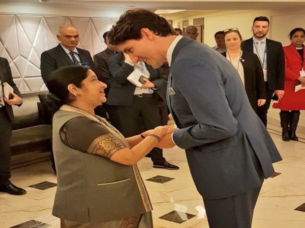 Trudeau meets EAM Sushma Swaraj