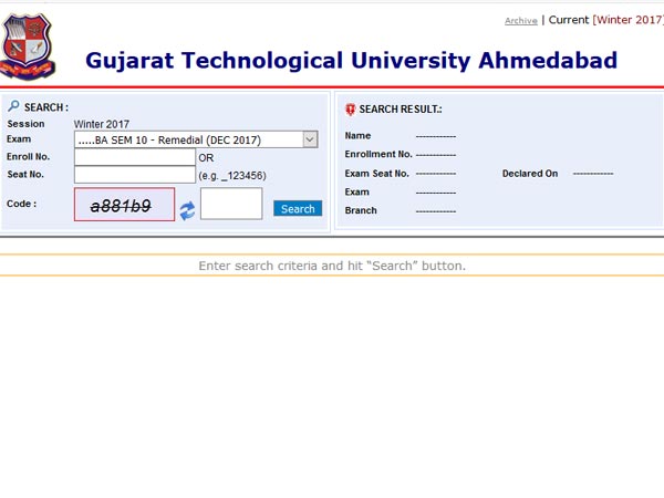 GTU Winter Session 2017 results declared GTU Winter Session 2017 results declared