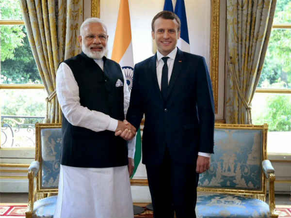 Narendra Modi and Emmanuel Macron. (File photo) Narendra Modi and Emmanuel Macron. (File photo)