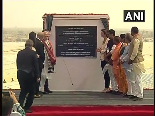 PM, Macron inaugurate Solar Power Plant