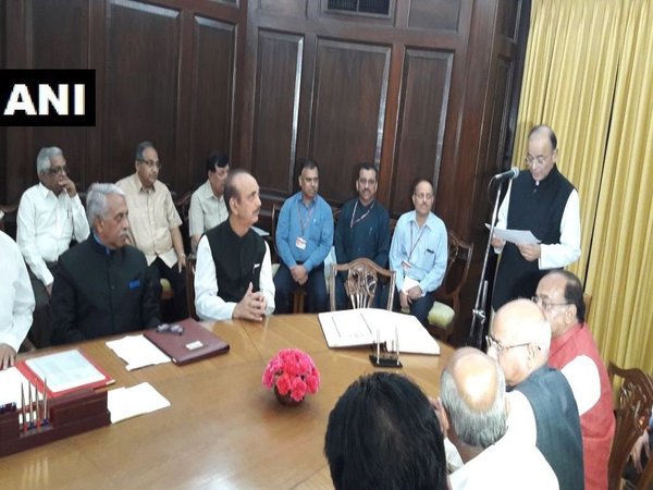 Jaitley takes oath in Venkaiah Naidu's office