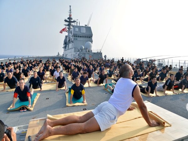 Yoga onboard INS Sahyadri