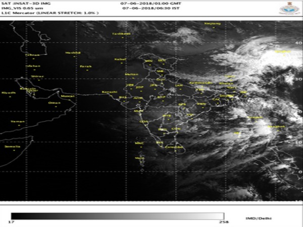 Position of clouds over india as per IMD satellite image (June 7)