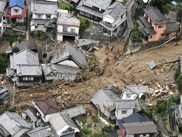 Mudslide caused by floods