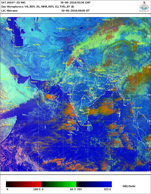 IMDs latest satellite image (India)