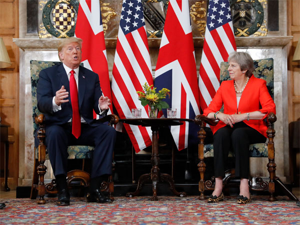 U.S. President Donald Trump with British Prime Minister Theresa May during their meeting at Chequers, in Buckinghamshire, England U.S. President Donald Trump with British Prime Minister Theresa May during their meeting at Chequers, in Buckinghamshire, England