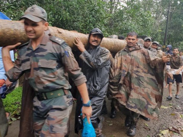 Construction of wooden bridge