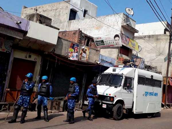 Rapid Action Force being deployed in Kasganj in January this year