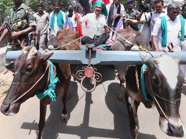 At a rally in Cauvery basin region