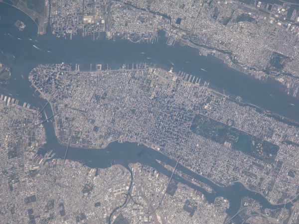 New York City as seen from the International Space Station in August 2014