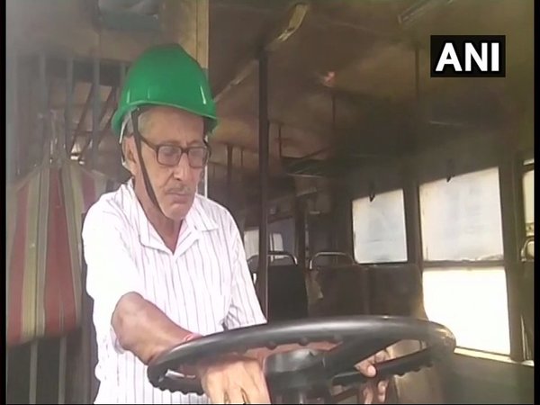 Bus drivers wear helmet for safety